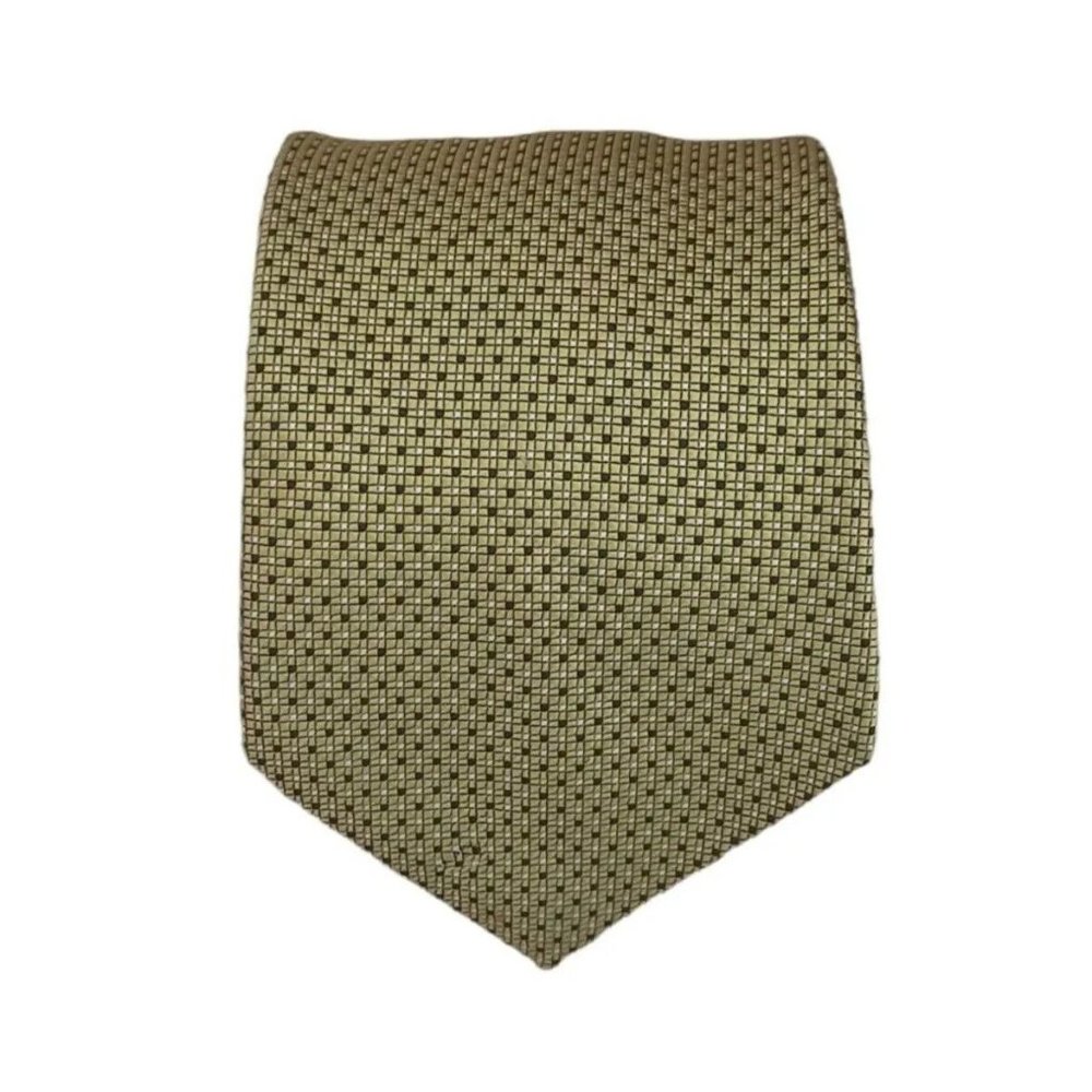 BROOKS BROTHERS 346 Gold Geometric Silk Tie USA 61"/ 4" EC